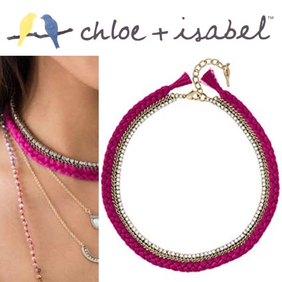 Chloe + Isabel Other - 🆕 Braided Crystal Collar Neck PINK c+i N535PIAG